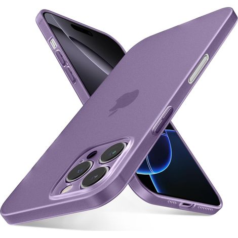 Coque ultra-fine pour iPhone 16 Pro Max avec protection intégrale de l'appareil photo, en silicone souple translucide mat, fin et léger.
