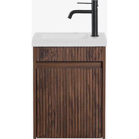 SKLUM Narek Holz-Badezimmermöbel-Set mit integriertem Waschbecken