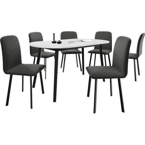 Conjunto de mesas y sillas para comedor Edmond 121, Amor Velvet 4321, 77x80x150cm, Diámetro: 0, Número de asientos: 6, Estilo: Contemporary