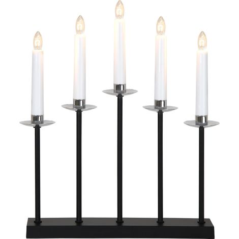 Star Fensterleuchter Greta, 5flammig, Metall, Schwarz (1/4)