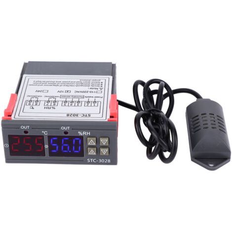 BUNTHAUS STC-3028 Compteur numérique avec contrôleur de température et d'humidité et capteur intégré (12 V) (1/5)