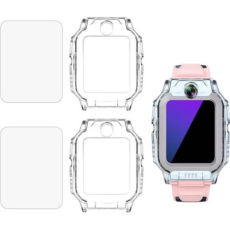 Lot de 2 coques compatibles avec la montre connectée imoo Z7, 2 coques de protection transparentes et 2 films protecteurs d'écran (1/5)