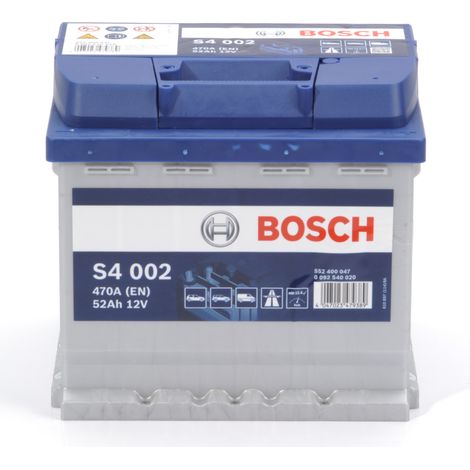Bosch – Batterie de démarrage 12V 52Ah 470A – Technologie Plomb Calcium sans entretien – Performance optimale pour démarrages fréquents