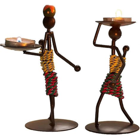 Lot de 2 bougeoirs décoratifs romantiques en forme humaine pour mariage. (1/5)