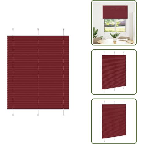 Store plissé rouge bordeaux 105x100 cm largeur du tissu 104,4cm - Store Plissé - Stores Plissés - Store Plissé De Fenêtre - Plisse Aveugle