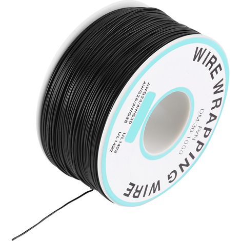 Câble monoconducteur, gaine de 0,25 mm², calibre 30 AWG, longueur 250 mètres, noir (1/5)