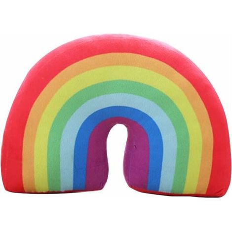 Plüschiges Regenbogenkissen für Kleinkinder, Dekoration für Sofa und Stühle – Fei Yu