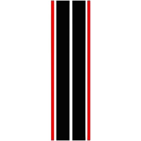 Autocollants de capot de voiture autocollants universels de carrosserie de course de voiture rayures vinyle Modification accessoires décoratifs extérieurs décalcomanies, noir rouge 14030 CM (1/2)