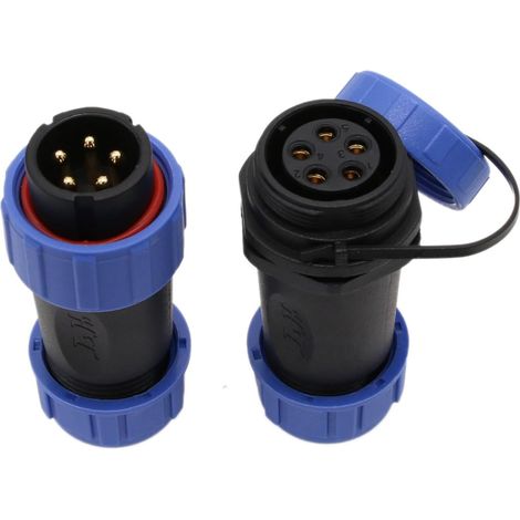 HE21 5 Pin Waterproof Circular Quick Disconnect Male Female Connector for Industrial Electrical Appliances (1/5)