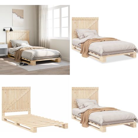 Cadre de lit sans matelas avec tête de lit 100x200 cm - Cadre de lit - Tête de lit (1/5)