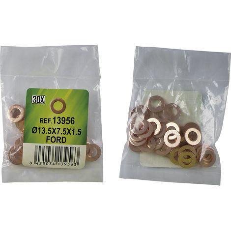 BOLSA DE 30 ARANDELAS DE COBRE PARA INYECTORES - Ø13.5x7.5x1.5 - FORD (REF. 53464)  JBM13956 (1/2)