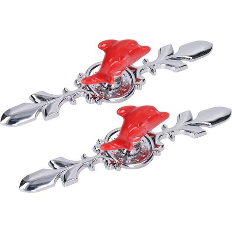 2er-Pack farbenfrohe, runde Schubladengriffe im modernen europäischen Stil für Schränke, Schubladen, Kommoden und Schuhschränke, Farbe: Rot 1077D Dolphin Red (1/5)