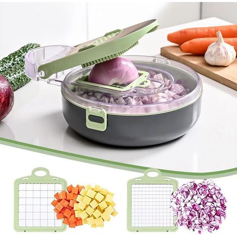 Mandolina de cocina, cortador manual de verduras con cuchillas reemplazables, cortador de verduras multifuncional, cortador de verduras para cebollas, verduras.