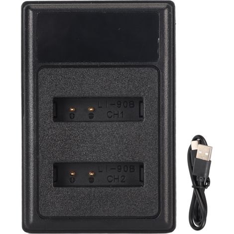 Chargeur double USB pour batterie Li 90B DB110, compatible Olympus TG5 TG4 TG3 SP100 et modèles SH1 SH2 SH3 SH50 SH60. (1/5)