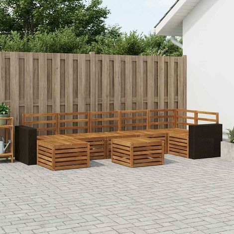 vidaXL Outdoor Sofa Set 8 pcs Natural Solid Acacia Wood (1/5)