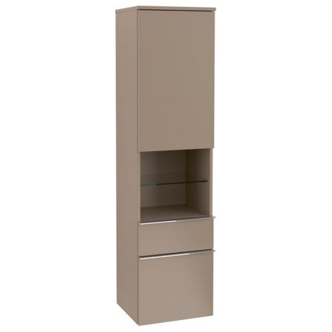 Villeroy & Boch Venticello Armoire haute A952, 404x1546x372mm, butée (charnière) gauche, Coloris: Laqué noir mat, poignée : chrome brillant - A95201PD