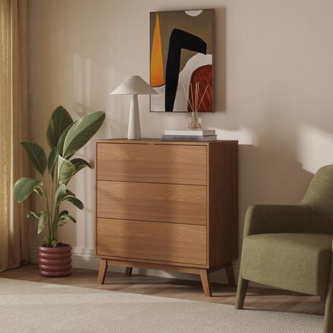 Commode Aastmabospoo 90 x 80 x 40 cm effet noyer [en.casa] (1/5)