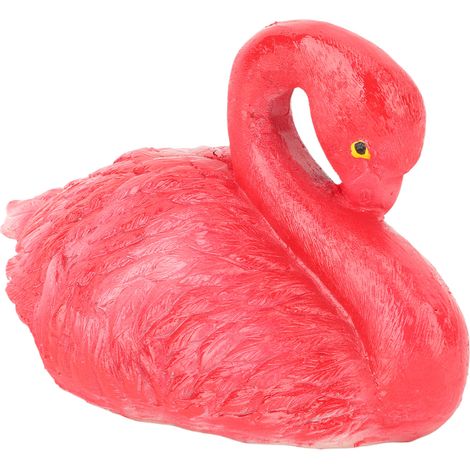 Décor Flamant Rose Flottant Ornement pour Bassin, Aquarium, Jardin, Terrasse, Pelouse - Petit Flamant Rouge au Repos (1/5)