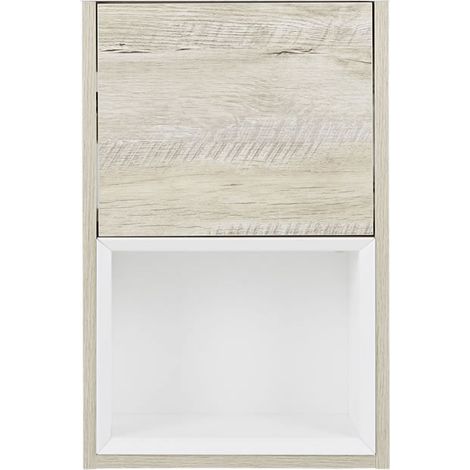 Milano Bexley Light Oak 400mm Bathroom Wall Hung Cloakroom Vanity Unit with Basin - No LED Lights (1/5)