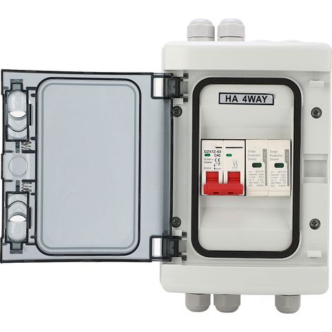 Boîtier de distribution miniature de disjoncteur DC500V, interrupteur de déconnexion photovoltaïque DC, boîtier étanche, interrupteur de disjoncteur solaire extérieur, étanche IP65 40A. (1/5)