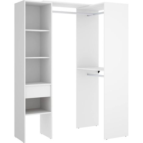 Dmora - Gran Armario Ewiniar, Muebles de dormitorio, Vestidor, Armario de ropa, 98x42 h187 cm, Blanco
