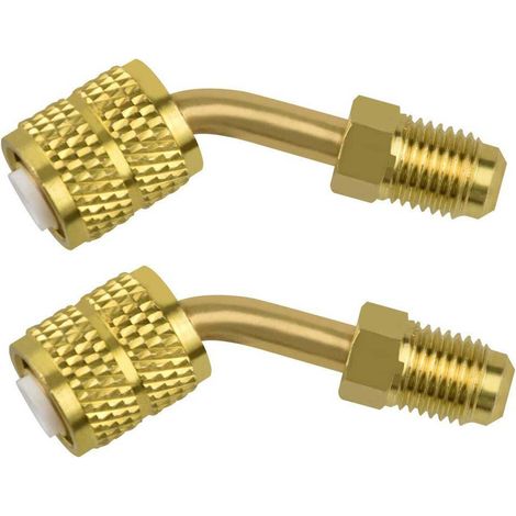 2Pcs Messing Split-Anschlussadapter Split-Anschluss R410A Split-Anschluss 5/16 '' SAE auf 1/4 '' SAE für Mini-Split-Klimaanlagen R410a, HVAC- und Kühlungsdienste (1/5)