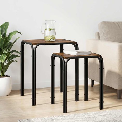 vidaXL Mesa lateral Roble Ahumado 41 x 40 x 50 cm Madera de ingeniería (1/5)
