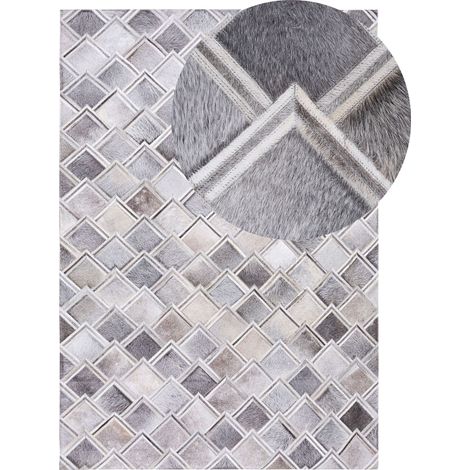 Tappeto in pelle grigia 160 x 230 cm Agacli (1/5)