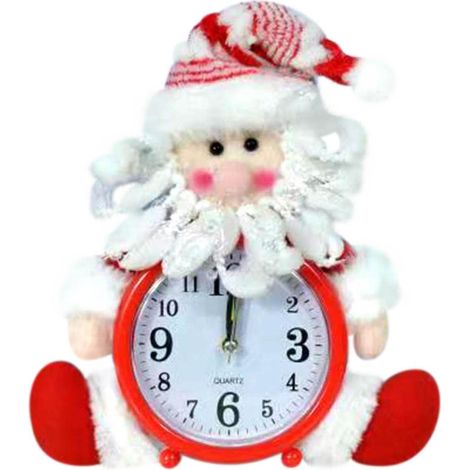 Kleiner, batteriebetriebener Weihnachtswecker, dekorativer Tischwecker mit Weihnachtsmann und Schneemann für Regal, Schlafzimmer, Küche, Arbeitsplatte, als kleines Weihnachtsgeschenk (1/5)