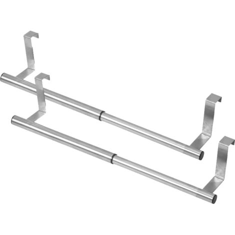 Porte-serviettes extensible en acier inoxydable (lot de 2), sans perça (1/5)
