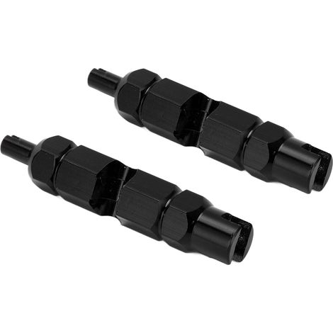 Outil de réparation pour valve de vélo (lot de 2) : clé à double tête pour extraire l'obus de valve américain et français (noir) (1/5)