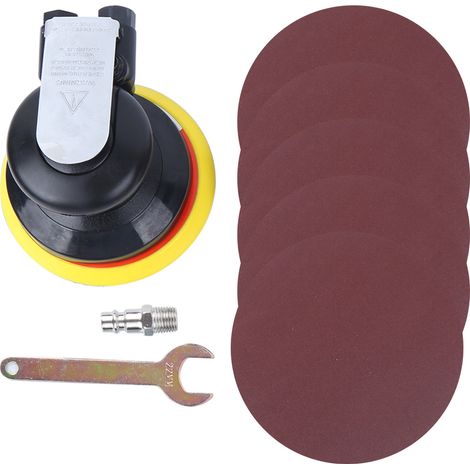 Ponceuse orbitale pneumatique 5" 10000 tr/min pour polissage automobile avec abrasifs (1/5)