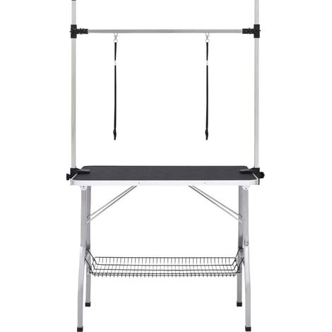 Mesa de peluquería plegable 90 x 60 x 89,5 cm de metal negro para perros FloraGrace (1/5)