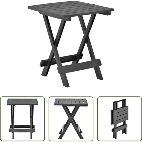 Klappbarer Tisch - Gartentisch Klappbar Anthrazit 45x43x50 cm Kunststoff (1/5)