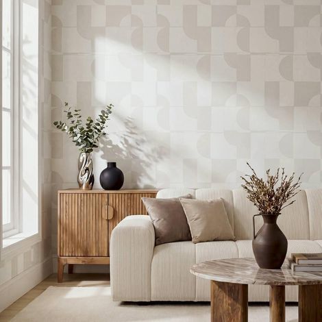 Papier Peint Pré-encollé "Manuel" 53x1000cm Beige (1/4)