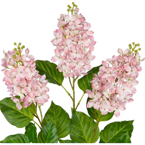 Lot de 3 fleurs de lilas artificielles roses en soie pour grands vases – Fleurs artificielles à longue tige pour mariage, arrangements floraux, décoration printemps-été – 76,2 cm de haut (1/5)