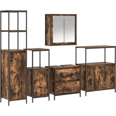 Maison Exclusive - Juego de muebles de baño 5 pcs Marrón Madera d