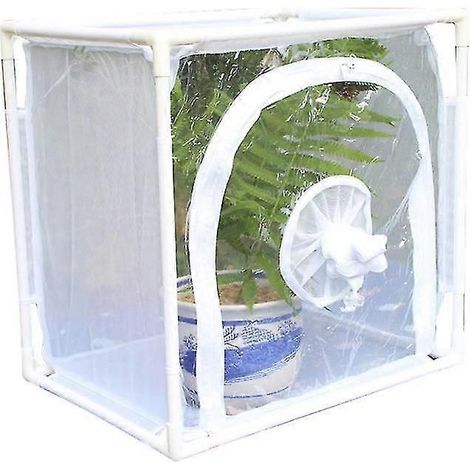 Cage pliable en filet pour plantes - Filet d'observation transparent en PVC résistant à l'usure pour jardin, papillons, petits animaux, double fermeture éclair, pliable, usage extérieur (1/5)