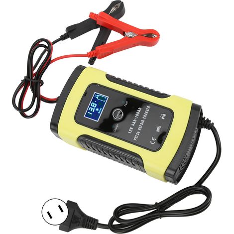 Chargeur de batterie 12 V 6 A automatique avec affichage LCD numérique universel pour motos et véhicules, 4-100 Ah, prise 100-240 V (1/5)