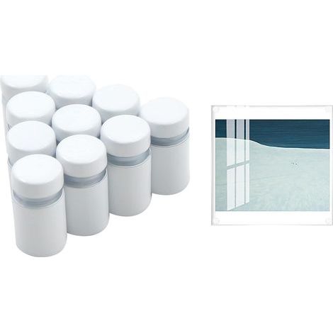 Publicité Vis Verre Standoff Miroir Clips Fixations Boulons - 12pcs Entretoise pour Enseigne, Entretoise pour Support D'enseigne Entretoise à vis pour Verre, Acier Inoxydable (Blanc 12x20mm) (1/5)