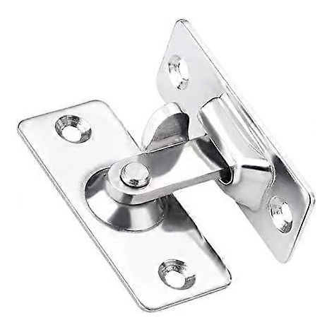 pièce (argent) Verrou de porte à angle droit à 90 degrés, verrou de sécurité coulissant en acier inoxydable pour clôtures en bois ou portails métalliques. (1/5)