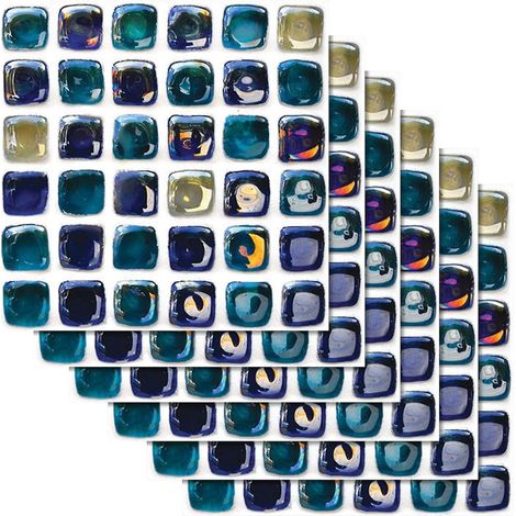 12 Pices 20x20cm(mosaque Goutte D'eau) Stickers Carrelage Auto-adhsif Impermable Marbre Carrelage Autocollant Sticker Dcoration Mural Pour Cuisine (1/5)