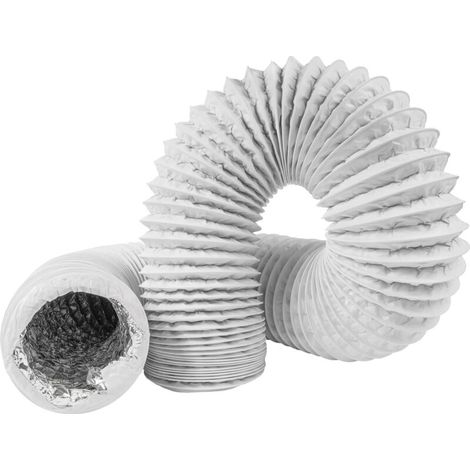 Tuyau de ventilation - Tuyau d'évacuation en PVC - Pour hottes de cuisinière, climatiseurs, sèche-linge, hottes aspirantes - Blanc - 100 mm x 6 m (1/5)