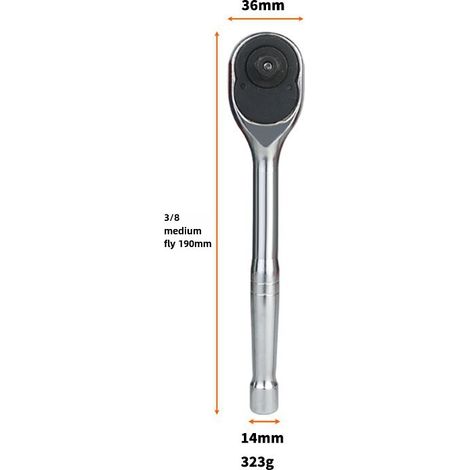 Llave de carraca voladora, 24 dientes, bidireccional (3/8", 323 g)