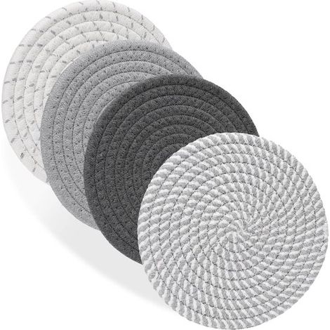 posavasos resistentes al calor de 18 cm, agarraderas de cocina, posavasos para platos para la encimera, mesa, Varios colores marrones (1/5)