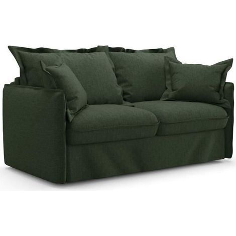 Canapé convertible express - 3 places - MYKONOS - Tissu Como 11 Forest - 185 x 104 x 90 cm - MONDO (1/5)