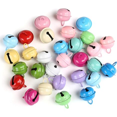 MINKUROW 30 Pcs Jingle Bells 22 Mm Multicolor Jingle Bells Per Natale/Decorazione (1/4)