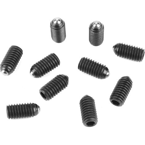 Lot de 10 pistons à ressort à bille en acier au carbone à filetage à vis M6 (M6  16).
