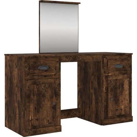 Maison Exclusive - Toeletta con Specchio Rovere Fumo 130x50x132,5 cm