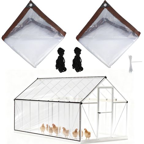 Bâche de Protection Transparente pour Poulailler et Serre - 4x2m - Résistante aux Intempéries et Déchirures (1/5)